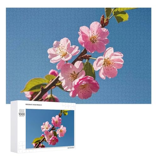 Rosa Blumenpuzzle für Erwachsene, Holzpuzzle für Muttertag, Premium-Puzzle mit einzigartigem Kunst-Design, herausforderndes Gehirn-Teaser, Geburtstagsgeschenk für alle Altersgruppen, 1000 Teile von FHESDCW