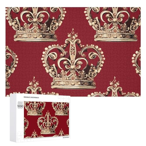 Rote Krone Puzzle für Erwachsene, Holzpuzzle für Muttertag, Premium-Puzzle mit einzigartigem Kunst-Design, herausforderndes Gehirn-Teaser, Geburtstagsgeschenk für alle Altersgruppen, 1000 Teile Rote Krone Puzzle für Erwachsene, Holzpuzzle für Muttertag, Premium-Puzzle mit einzigartigem Kunst-Design, herausforderndes Gehirn-Teaser, Geburtstagsgeschenk für alle Altersgruppen, 1000 Teile von FHESDCW