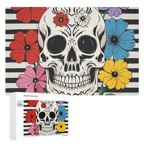 Skelett und Blume, Schwarz-Weiß-Puzzle für Erwachsene, Holzpuzzle für Muttertag, Premium-Puzzle mit einzigartigem Kunst-Design, herausforderndes Gehirn-Teaser, Geburtstagsgeschenk für alle Skelett und Blume, Schwarz-Weiß-Puzzle für Erwachsene, Holzpuzzle für Muttertag, Premium-Puzzle mit einzigartigem Kunst-Design, herausforderndes Gehirn-Teaser, Geburtstagsgeschenk für alle von FHESDCW