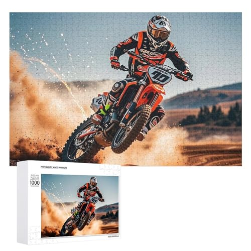 Sport-Motorrad-Puzzle für Erwachsene, Holzpuzzle für Muttertag, Premium-Puzzle mit einzigartigem Kunst-Design, herausforderndes Gehirn-Teaser, Geburtstagsgeschenk für alle Altersgruppen, 1000 Teile von FHESDCW