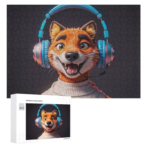 Tier-Portrait-Kopfhörer-Puzzle für Erwachsene, Holzpuzzle für Muttertag, Premium-Puzzle mit einzigartigem Kunst-Design, herausforderndes Gehirn-Teaser, Geburtstagsgeschenk für alle Altersgruppen, 300 Tier-Portrait-Kopfhörer-Puzzle für Erwachsene, Holzpuzzle für Muttertag, Premium-Puzzle mit einzigartigem Kunst-Design, herausforderndes Gehirn-Teaser, Geburtstagsgeschenk für alle Altersgruppen, 300 von FHESDCW