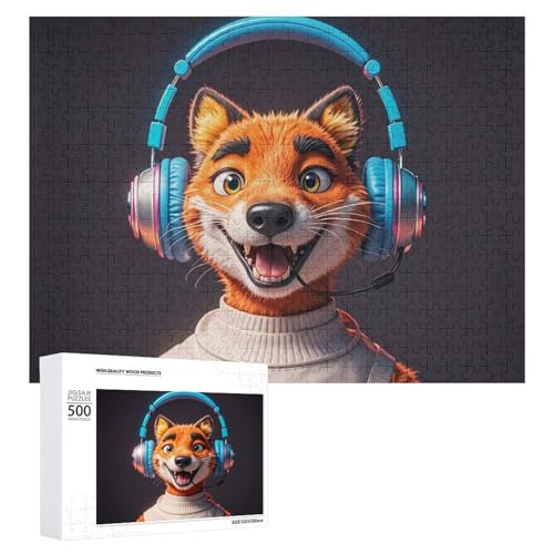 Tier-Portrait-Kopfhörer-Puzzle für Erwachsene, Holzpuzzle für Muttertag, Premium-Puzzle mit einzigartigem Kunst-Design, herausforderndes Gehirn-Teaser, Geburtstagsgeschenk für alle Altersgruppen, 500 Tier-Portrait-Kopfhörer-Puzzle für Erwachsene, Holzpuzzle für Muttertag, Premium-Puzzle mit einzigartigem Kunst-Design, herausforderndes Gehirn-Teaser, Geburtstagsgeschenk für alle Altersgruppen, 500 von FHESDCW