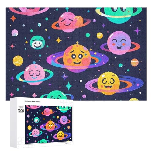 Weltraum-Emoticons-Puzzle für Erwachsene, Holzpuzzle für Muttertag, Premium-Puzzle mit einzigartigem Kunst-Design, herausforderndes Gehirn-Teaser, Geburtstagsgeschenk für alle Altersgruppen, 1000 Weltraum-Emoticons-Puzzle für Erwachsene, Holzpuzzle für Muttertag, Premium-Puzzle mit einzigartigem Kunst-Design, herausforderndes Gehirn-Teaser, Geburtstagsgeschenk für alle Altersgruppen, 1000 von FHESDCW