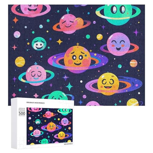 Weltraum-Emoticons-Puzzle für Erwachsene, Holzpuzzle für Muttertag, Premium-Puzzle mit einzigartigem Kunst-Design, herausforderndes Gehirn-Teaser, Geburtstagsgeschenk für alle Altersgruppen, 500 Teile Weltraum-Emoticons-Puzzle für Erwachsene, Holzpuzzle für Muttertag, Premium-Puzzle mit einzigartigem Kunst-Design, herausforderndes Gehirn-Teaser, Geburtstagsgeschenk für alle Altersgruppen, 500 Teile von FHESDCW