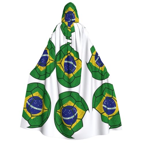 Brasilianischer Fußball-Umhang mit Kapuze für Erwachsene, Vampir-Hexenumhang, Halloween, Weihnachten, Cosplay, Kostüme, Themenpartys von FHIZOAL