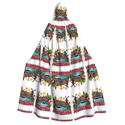 FHIZOAL Amsterdam mit Tulpen Kapuzenumhang für Erwachsene, Vampir, Hexe, Umhang, Halloween, Weihnachten, Cosplay, Kostüme, Themenpartys FHIZOAL Amsterdam mit Tulpen Kapuzenumhang für Erwachsene, Vampir, Hexe, Umhang, Halloween, Weihnachten, Cosplay, Kostüme, Themenpartys von FHIZOAL