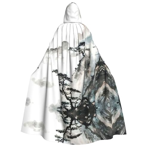 FHIZOAL Berg- und Kiefernbaum-Umhang mit Kapuze, Vampir-Hexenumhang, Halloween, Weihnachten, Cosplay, Kostüme, Themenpartys von FHIZOAL