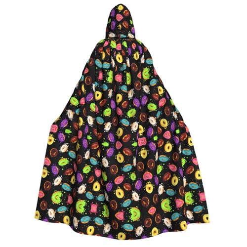 FHIZOAL Donut Kapuzenumhang für Erwachsene, Vampir-Hexenumhang, Halloween, Weihnachten, Cosplay, Kostüme, Themenpartys von FHIZOAL