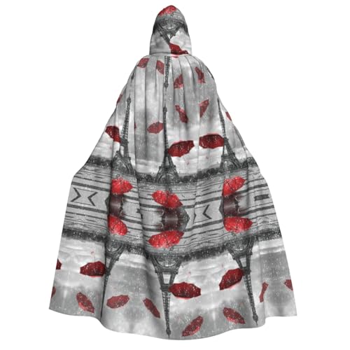 FHIZOAL Eiffelturm roter Regenschirm mit Kapuze für Erwachsene, Vampir-Hexenumhang, Halloween, Weihnachten, Cosplay, Kostüme, Themenpartys FHIZOAL Eiffelturm roter Regenschirm mit Kapuze für Erwachsene, Vampir-Hexenumhang, Halloween, Weihnachten, Cosplay, Kostüme, Themenpartys von FHIZOAL