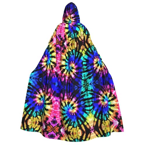 FHIZOAL Exotischer Tribe Batik-Stil Erwachsene Kapuzenumhang Vampir Hexe Umhang Halloween Weihnachten Cosplay Kostüme Themenpartys von FHIZOAL