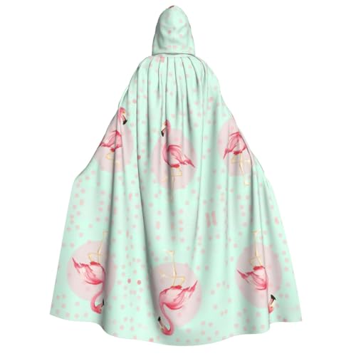 FHIZOAL Flamingos Kapuzenumhang für Erwachsene, Vampir-Hexenumhang, Halloween, Weihnachten, Cosplay, Kostüme, Themenpartys von FHIZOAL