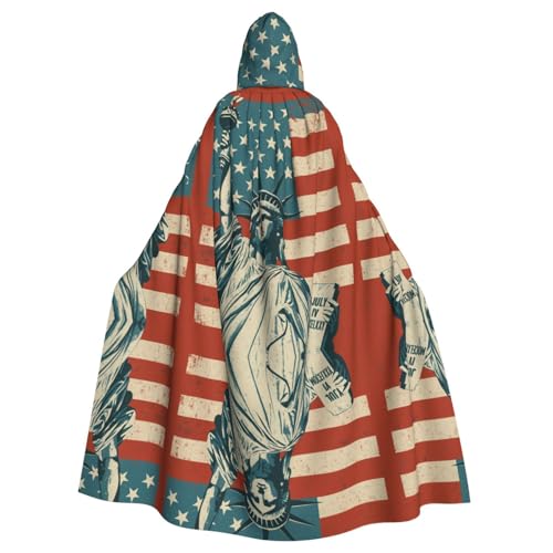 FHIZOAL Freiheitsstatue mit amerikanischem Kapuzenumhang, Kapuzenmantel, Halloween, Weihnachten, Hexe, Vampire, Sensenmann, Kostüm, Cosplay, Party FHIZOAL Freiheitsstatue mit amerikanischem Kapuzenumhang, Kapuzenmantel, Halloween, Weihnachten, Hexe, Vampire, Sensenmann, Kostüm, Cosplay, Party von FHIZOAL