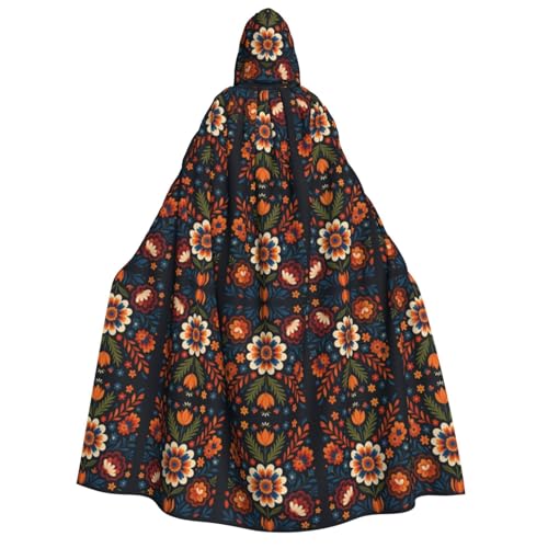 FHIZOAL Geometrische Blumen Erwachsene Kapuzenumhang Vampir Hexe Umhang Halloween Weihnachten Cosplay Kostüme Themenpartys von FHIZOAL