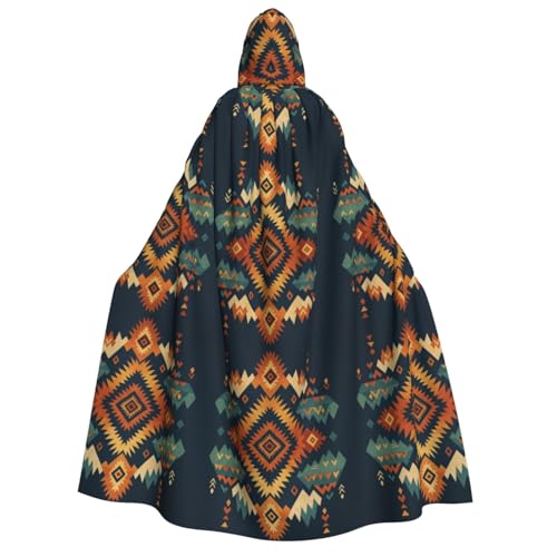 FHIZOAL Geometrische Stämme mit Kapuze für Erwachsene, Vampir-Hexenumhang, Halloween, Weihnachten, Cosplay, Kostüme, Themenpartys von FHIZOAL
