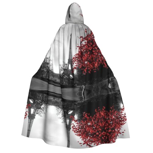 FHIZOAL Grauer Pariser Eiffelturm Stadtbild Rote Blume Erwachsene Kapuzenumhang Vampir Hexe Umhang Halloween Weihnachten Cosplay Kostüme Themenpartys FHIZOAL Grauer Pariser Eiffelturm Stadtbild Rote Blume Erwachsene Kapuzenumhang Vampir Hexe Umhang Halloween Weihnachten Cosplay Kostüme Themenpartys von FHIZOAL
