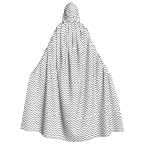 FHIZOAL Grauer Wellen-Umhang mit Kapuze, für Erwachsene, Vampir-Hexen-Umhang, Halloween, Weihnachten, Cosplay, Kostüme, Themenpartys von FHIZOAL