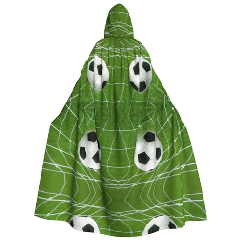 FHIZOAL Green Grass Fußball Erwachsene Kapuzenumhang Vampir Hexe Umhang Halloween Weihnachten Cosplay Kostüme Themenpartys von FHIZOAL