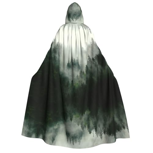FHIZOAL Green Tree Misty Landscape Kapuzenumhang für Erwachsene, Vampir-Hexenumhang, Halloween, Weihnachten, Cosplay, Kostüme, Themenpartys FHIZOAL Green Tree Misty Landscape Kapuzenumhang für Erwachsene, Vampir-Hexenumhang, Halloween, Weihnachten, Cosplay, Kostüme, Themenpartys von FHIZOAL