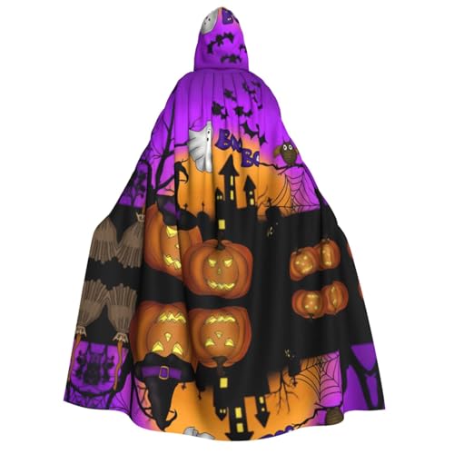 FHIZOAL Halloween Eule Geist Kürbis Erwachsene Kapuzenumhang Vampir Hexe Umhang Halloween Weihnachten Cosplay Kostüme Themenpartys von FHIZOAL