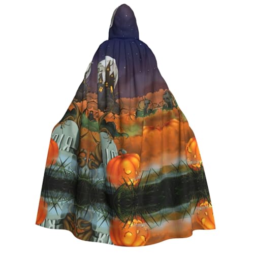 FHIZOAL Happy-Halloween-Vector Umhang mit Kapuze für Erwachsene, Vampir-Hexenumhang, Halloween, Weihnachten, Cosplay, Kostüme, Themenpartys von FHIZOAL