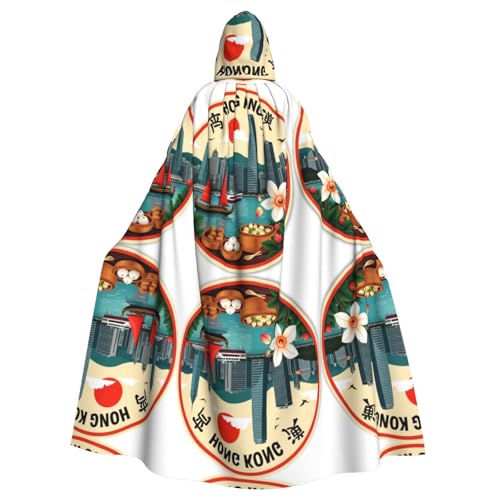 FHIZOAL Hongkong Cityscape Kapuzenumhang mit Kapuze, Robe für Halloween, Weihnachten, Hexe, Vampire, Sensenmann, Kostüm, Cosplay, Party FHIZOAL Hongkong Cityscape Kapuzenumhang mit Kapuze, Robe für Halloween, Weihnachten, Hexe, Vampire, Sensenmann, Kostüm, Cosplay, Party von FHIZOAL