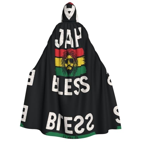 FHIZOAL Jah Bless Umhang mit Kapuze für Erwachsene, Vampir-Hexenumhang, Halloween, Weihnachten, Cosplay, Kostüme, Themenpartys von FHIZOAL