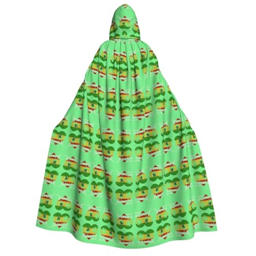 FHIZOAL Jamaikanische Herzen Kapuzenumhang für Erwachsene, Vampir-Hexenumhang, Halloween, Weihnachten, Cosplay, Kostüme, Themenpartys von FHIZOAL