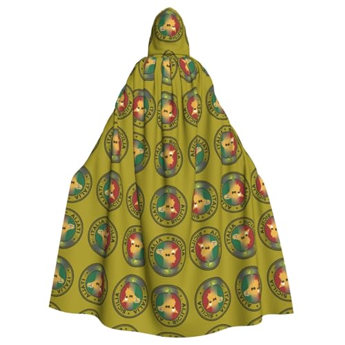 FHIZOAL Kapuzenmantel mit italienischer Flagge und Karte von Sizilien, Halloween, Weihnachten, Hexe, Vampire, Sensenmann, Kostüm, Cosplay, Party FHIZOAL Kapuzenmantel mit italienischer Flagge und Karte von Sizilien, Halloween, Weihnachten, Hexe, Vampire, Sensenmann, Kostüm, Cosplay, Party von FHIZOAL