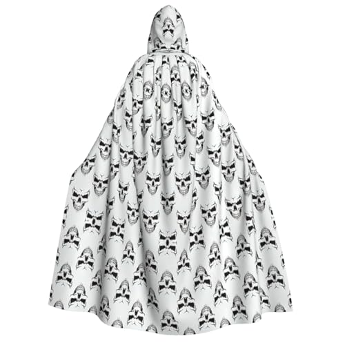 FHIZOAL Monochromer Skelettkopf mit Kapuze für Erwachsene, Vampir-Hexenumhang, Halloween, Weihnachten, Cosplay, Mottopartys FHIZOAL Monochromer Skelettkopf mit Kapuze für Erwachsene, Vampir-Hexenumhang, Halloween, Weihnachten, Cosplay, Mottopartys von FHIZOAL