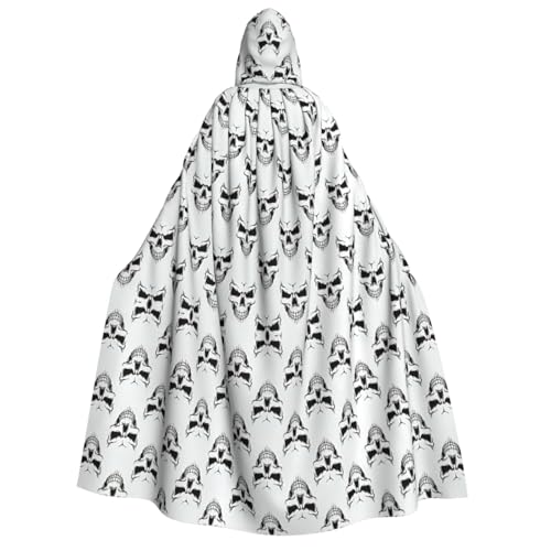 FHIZOAL Monochromer Skelettkopf mit Kapuze für Erwachsene, Vampir-Hexenumhang, Halloween, Weihnachten, Cosplay, Mottopartys FHIZOAL Monochromer Skelettkopf mit Kapuze für Erwachsene, Vampir-Hexenumhang, Halloween, Weihnachten, Cosplay, Mottopartys von FHIZOAL
