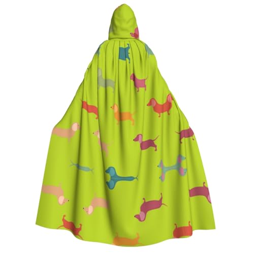 FHIZOAL Niedlicher Dackel-Umhang mit Kapuze für Erwachsene, Vampir-Hexen-Umhang, Halloween, Weihnachten, Cosplay, Kostüme, Themenpartys von FHIZOAL