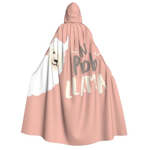 FHIZOAL Niedlicher Lama-Umhang mit Kapuze für Erwachsene, Vampir-Hexen-Umhang, Halloween, Weihnachten, Cosplay, Kostüme, Themenpartys von FHIZOAL