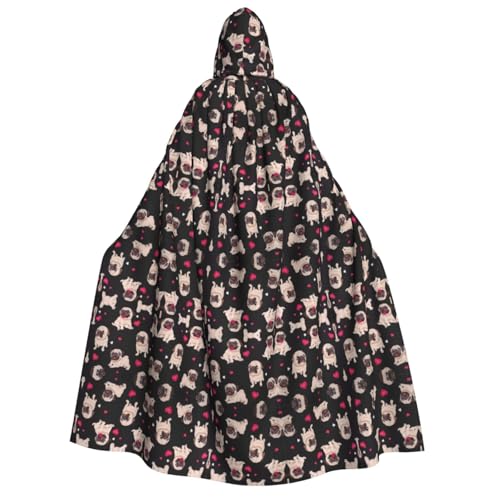 FHIZOAL Niedlicher Mops mit Kapuze für Erwachsene, Vampir-Hexen-Umhang, Halloween, Weihnachten, Cosplay, Kostüme, Themenpartys FHIZOAL Niedlicher Mops mit Kapuze für Erwachsene, Vampir-Hexen-Umhang, Halloween, Weihnachten, Cosplay, Kostüme, Themenpartys von FHIZOAL