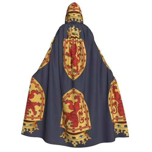 FHIZOAL Royal Lion Crest On Shield Erwachsene Kapuzenumhang Vampir Hexe Umhang Halloween Weihnachten Cosplay Kostüme Themenpartys von FHIZOAL