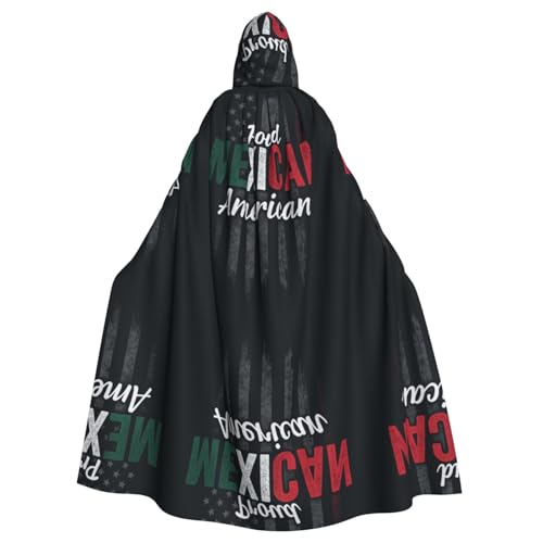 FHIZOAL Stolzer mexikanischer Kapuzenumhang mit Kapuze, Robe für Halloween, Weihnachten, Hexe, Vampire, Sensenmann, Kostüm, Cosplay, Party von FHIZOAL