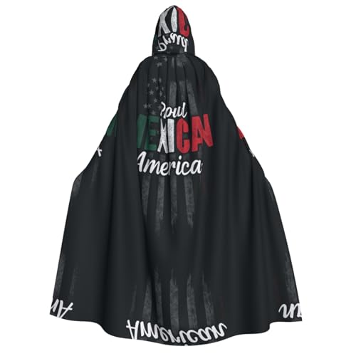 FHIZOAL Stolzer mexikanischer Umhang mit Kapuze für Erwachsene, Vampir-Hexenumhang, Halloween, Weihnachten, Cosplay, Kostüme, Themenpartys von FHIZOAL