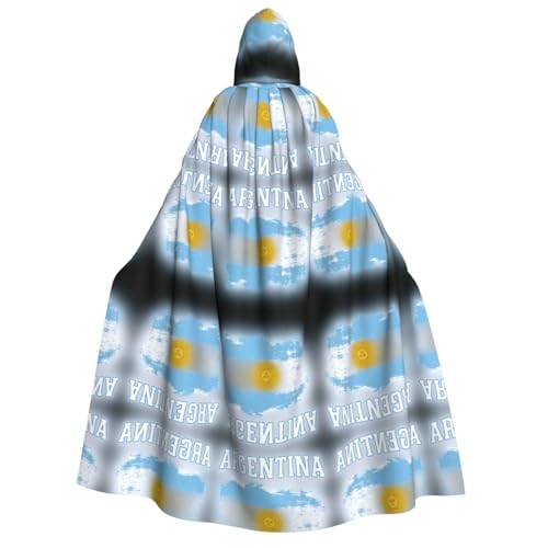 FHIZOAL Umhang mit Argentinien-Flagge für Erwachsene, mit Kapuze, Vampir-Hexenumhang, Halloween, Weihnachten, Cosplay, Kostüme, Themenpartys von FHIZOAL