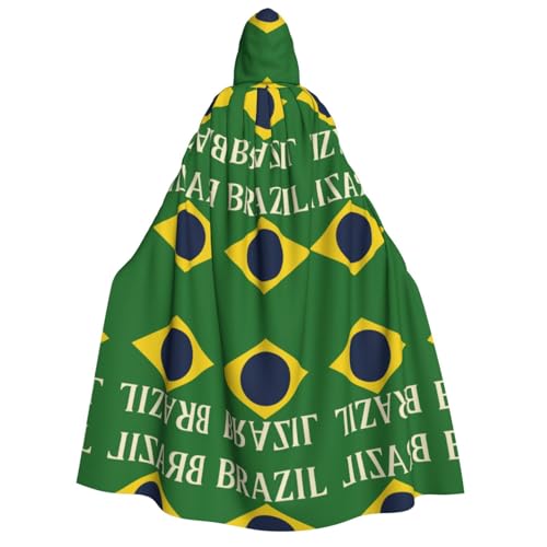 FHIZOAL Umhang mit Brasilien-Flagge für Erwachsene, Vampir-Hexenumhang, Halloween, Weihnachten, Cosplay, Kostüme, Themenpartys von FHIZOAL