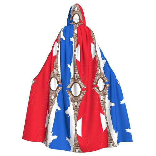 FHIZOAL Umhang mit Kapuze, Motiv: Frankreich-Flagge, Eiffelturm, Outl, Halloween, Weihnachten, Hexe, Vampire, Sensenmann, Kostüm, Cosplay, Party FHIZOAL Umhang mit Kapuze, Motiv: Frankreich-Flagge, Eiffelturm, Outl, Halloween, Weihnachten, Hexe, Vampire, Sensenmann, Kostüm, Cosplay, Party von FHIZOAL