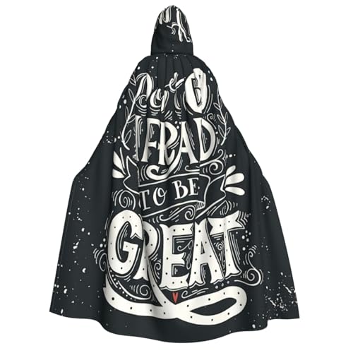 FHIZOAL Umhang mit Kapuze "Don't Be Afraid To Be Great" für Erwachsene, Vampir-Hexenumhang, Halloween, Weihnachten, Cosplay, Motto-Partys von FHIZOAL