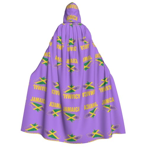 FHIZOAL Umhang mit Kapuze für Erwachsene, Jamaika-Karte, Umhang, Vampir, Hexe, Umhang, Halloween, Weihnachten, Cosplay, Kostüme, Themenpartys von FHIZOAL