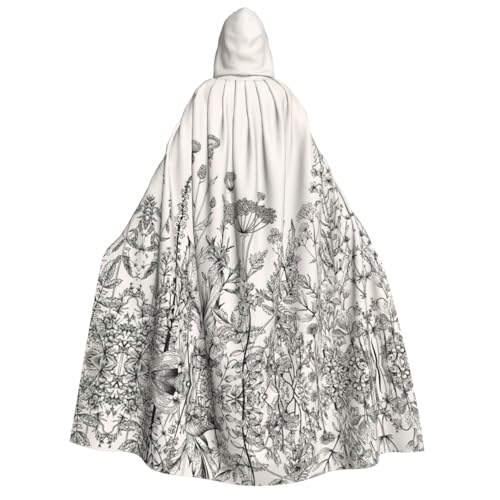 FHIZOAL Umhang mit Kapuze für Erwachsene, Motiv: Blumenkräuter, botanische Gravur, Vampir, Hexe, Umhang, Halloween, Weihnachten, Cosplay, Kostüme, Themenpartys FHIZOAL Umhang mit Kapuze für Erwachsene, Motiv: Blumenkräuter, botanische Gravur, Vampir, Hexe, Umhang, Halloween, Weihnachten, Cosplay, Kostüme, Themenpartys von FHIZOAL