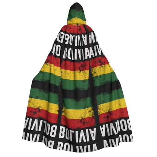 FHIZOAL Umhang mit Kapuze für Erwachsene, Motiv: Bolivien-Flagge, Vampir, Hexe, Umhang, Halloween, Weihnachten, Cosplay, Kostüme, Themenpartys von FHIZOAL