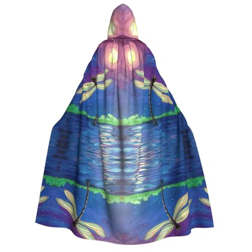 FHIZOAL Umhang mit Kapuze für Erwachsene, Motiv: Libelle, Vampir, Hexe, Umhang, Halloween, Weihnachten, Cosplay, Kostüme, Themenpartys von FHIZOAL