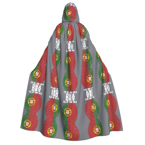 FHIZOAL Umhang mit Kapuze für Erwachsene, Motiv: Portugal-Flagge, Vampir, Hexe, Umhang, Halloween, Weihnachten, Cosplay, Kostüme, Themenpartys von FHIZOAL