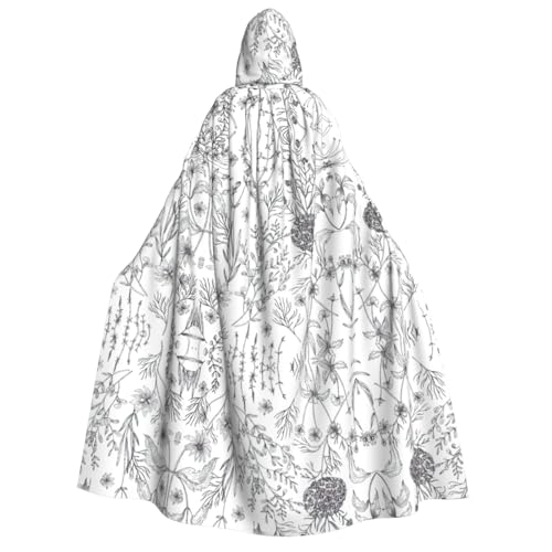 FHIZOAL Umhang mit Kapuze für Erwachsene, Motiv: blühende Kräuter und krautige Pflanzen, Vampir-Hexenumhang, Halloween, Weihnachten, Cosplay, Kostüme, Themenpartys FHIZOAL Umhang mit Kapuze für Erwachsene, Motiv: blühende Kräuter und krautige Pflanzen, Vampir-Hexenumhang, Halloween, Weihnachten, Cosplay, Kostüme, Themenpartys von FHIZOAL