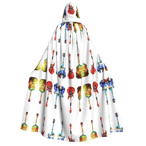 FHIZOAL Umhang mit Kapuze für Erwachsene, Motiv: bunte Gitarren, Vampir, Hexe, Umhang, Halloween, Weihnachten, Cosplay, Kostüme, Themenpartys FHIZOAL Umhang mit Kapuze für Erwachsene, Motiv: bunte Gitarren, Vampir, Hexe, Umhang, Halloween, Weihnachten, Cosplay, Kostüme, Themenpartys von FHIZOAL