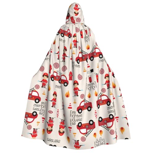 FHIZOAL Umhang mit Kapuze für kleine Jungen und Mädchen im Feuerwehrmann, Vampir-Hexe, Halloween, Weihnachten, Cosplay, Motto-Partys von FHIZOAL