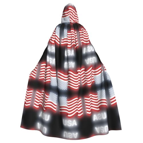 FHIZOAL Umhang mit Kapuze und amerikanischer Flagge, Halloween, Weihnachten, Hexe, Vampire, Sensenmann, Kostüm, Cosplay, Party FHIZOAL Umhang mit Kapuze und amerikanischer Flagge, Halloween, Weihnachten, Hexe, Vampire, Sensenmann, Kostüm, Cosplay, Party von FHIZOAL
