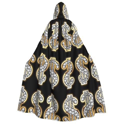 FHIZOAL Umhang mit goldenem Dollarzeichen für Erwachsene, mit Kapuze, Vampir, Hexe, Umhang, Halloween, Weihnachten, Cosplay, Kostüme, Themenpartys FHIZOAL Umhang mit goldenem Dollarzeichen für Erwachsene, mit Kapuze, Vampir, Hexe, Umhang, Halloween, Weihnachten, Cosplay, Kostüme, Themenpartys von FHIZOAL